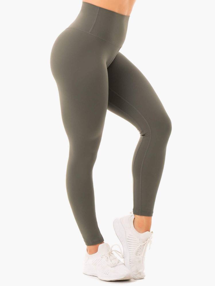 Khaki Ryderwear Women Leggings NKD High Waisted Women's Leggings | AU1920NB