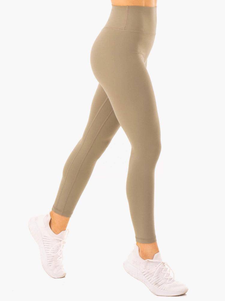 Khaki Ryderwear Women Leggings NKD Refine High Waisted Women's Leggings | AU1822TV