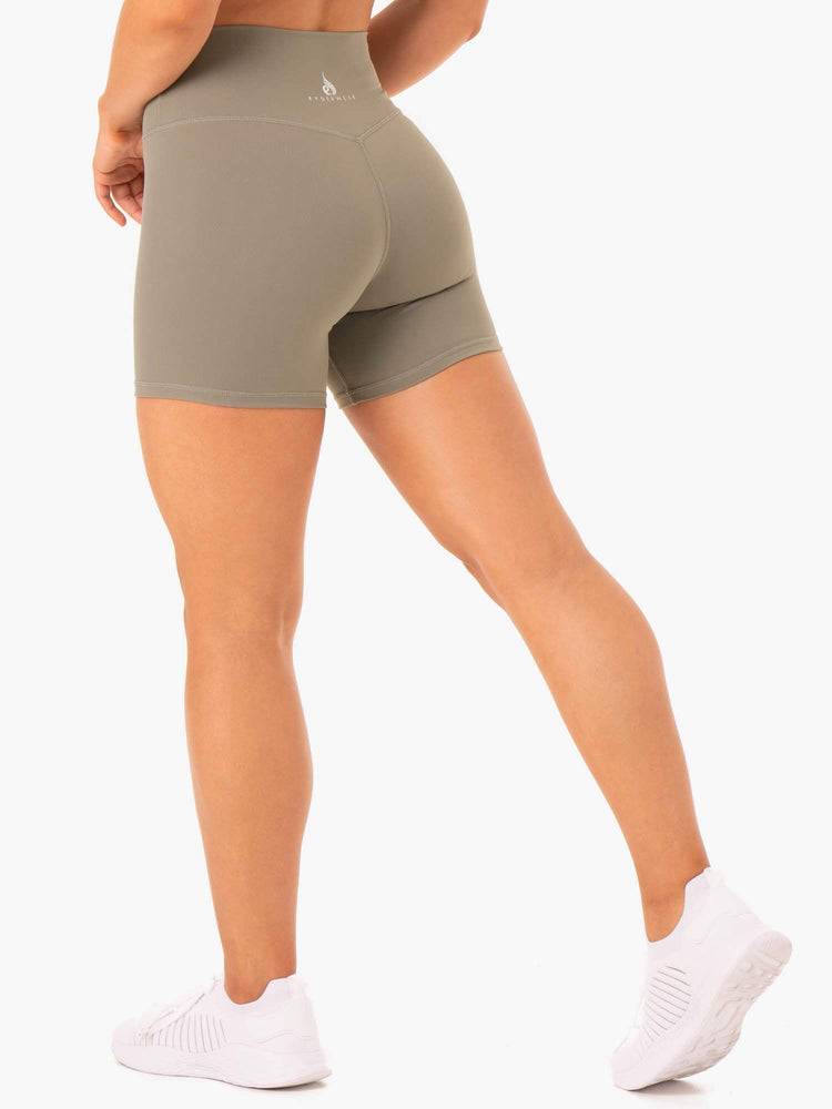 Khaki Ryderwear Women Shorts Base High Waisted Women's Shorts | AU2176XF