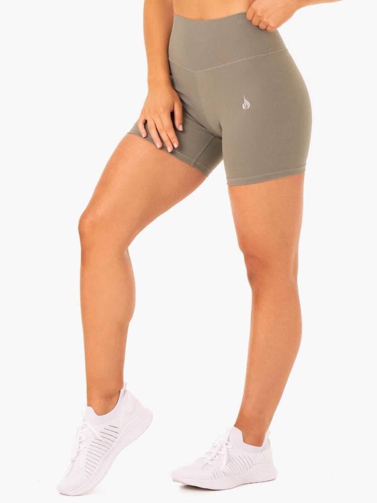 Khaki Ryderwear Women Shorts Base High Waisted Women's Shorts | AU2176XF