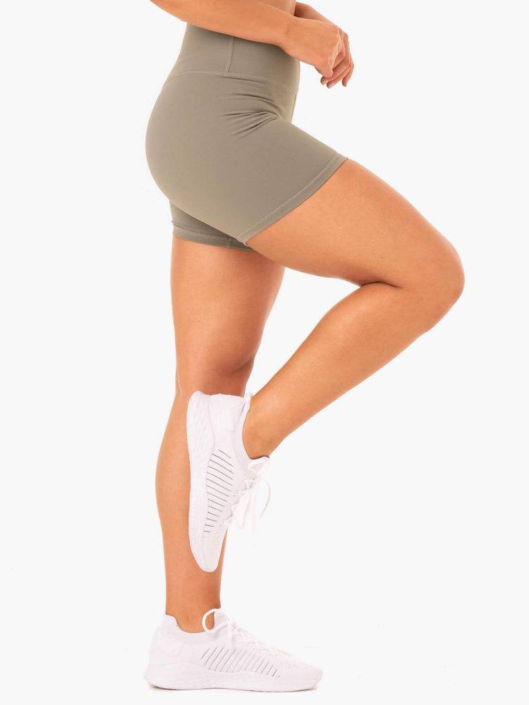 Khaki Ryderwear Women Shorts Base High Waisted Women's Shorts | AU2176XF