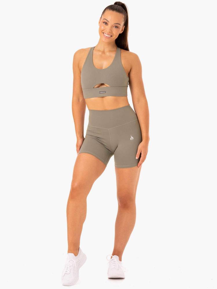 Khaki Ryderwear Women Shorts Base High Waisted Women's Shorts | AU2176XF