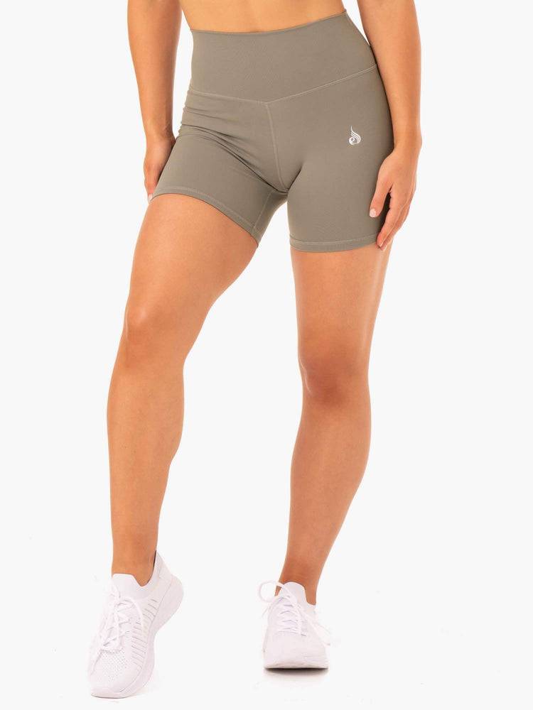 Khaki Ryderwear Women Shorts Base High Waisted Women\'s Shorts | AU2176XF