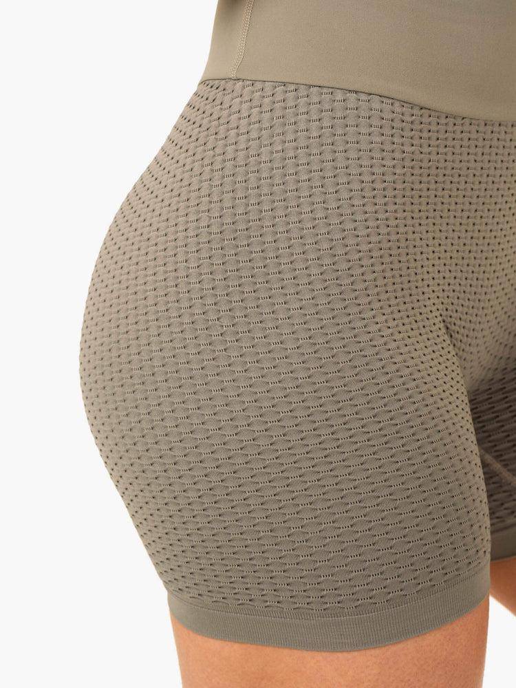 Khaki Ryderwear Women Shorts Honeycomb Scrunch Seamless Women's Shorts | AU2094JJ