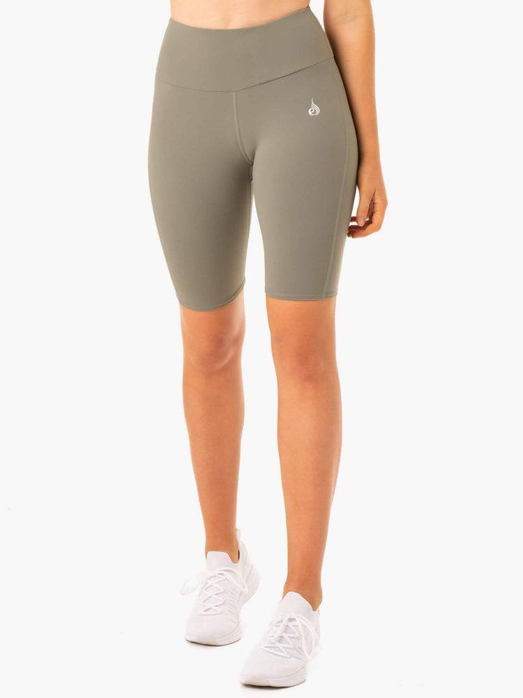 Khaki Ryderwear Women Shorts Staples Scrunch Bum Bike Women's Shorts | AU2152VD