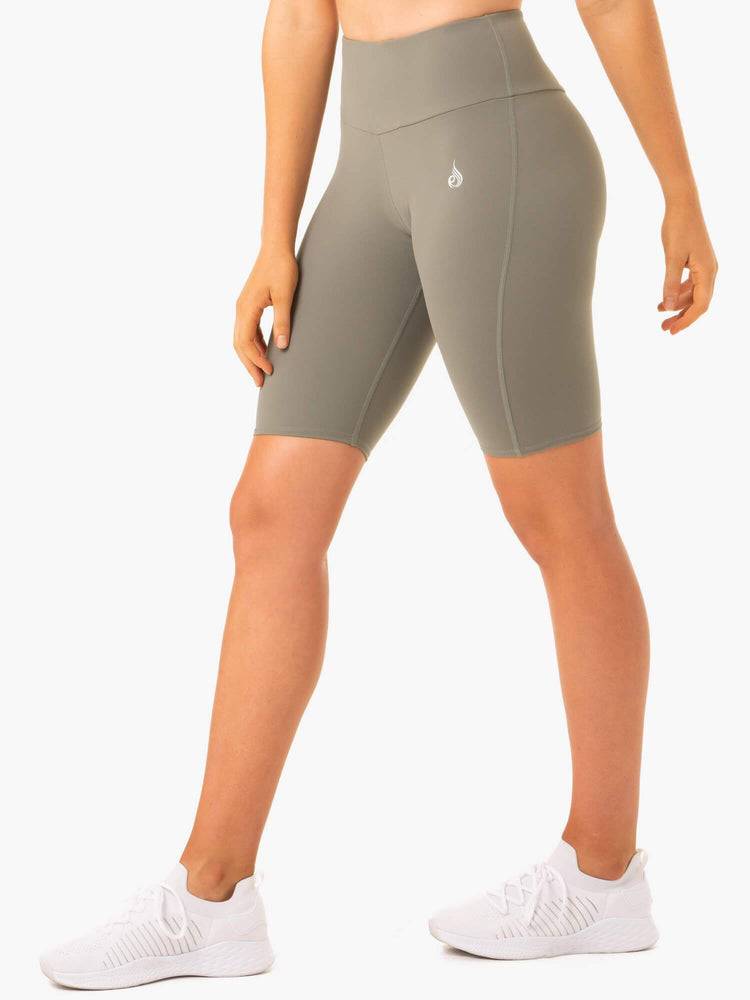 Khaki Ryderwear Women Shorts Staples Scrunch Bum Bike Women's Shorts | AU2152VD