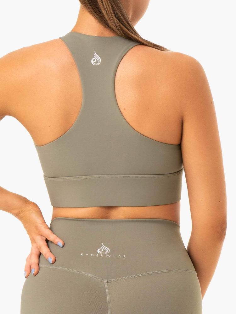 Khaki Ryderwear Women Sports Bra Base Racer Back Women's Sports Bra | AU2513XF