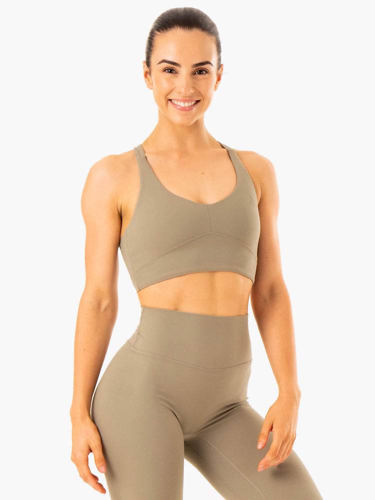 Khaki Ryderwear Women Sports Bra NKD Refine Women\'s Sports Bra | AU2399TV