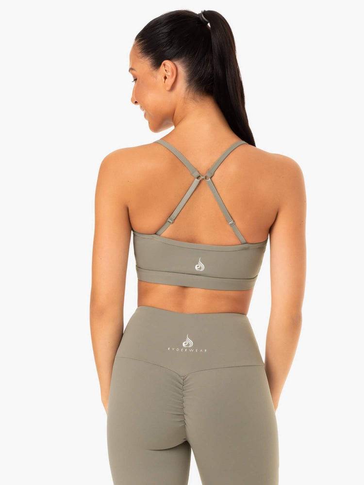 Khaki Ryderwear Women Sports Bra Staples Women's Sports Bra | AU2428WY