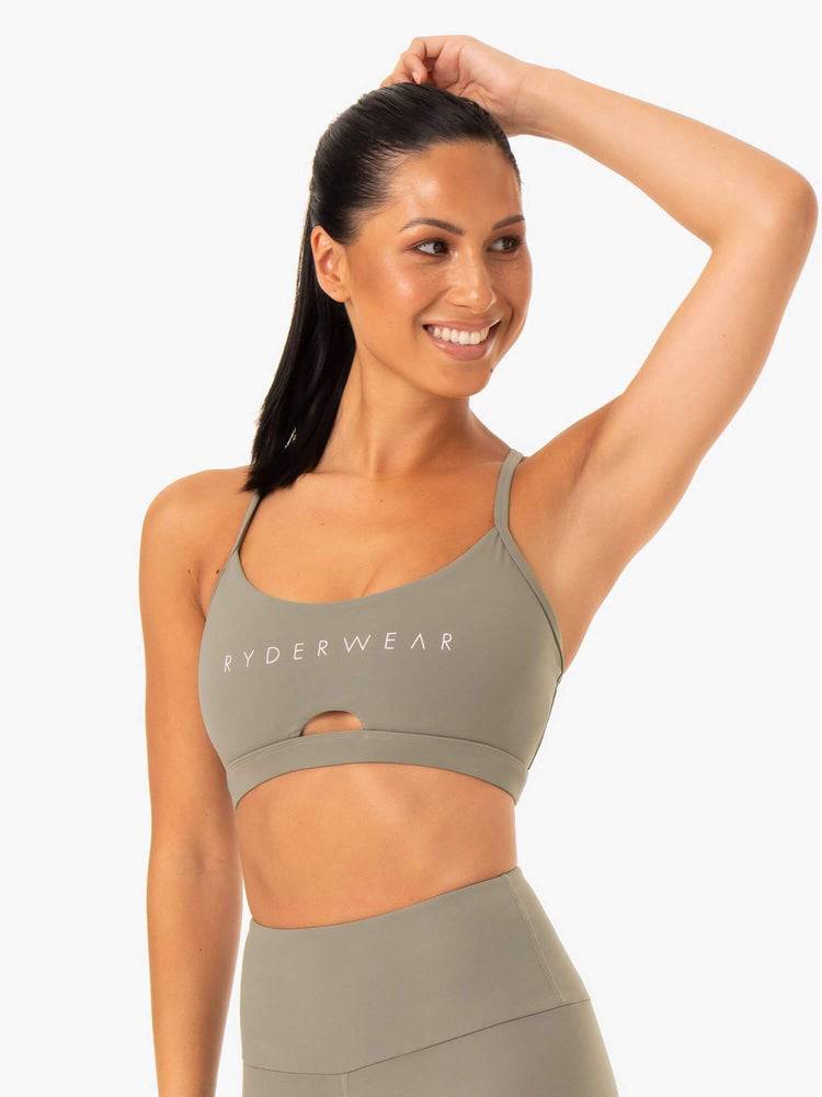 Khaki Ryderwear Women Sports Bra Staples Women's Sports Bra | AU2428WY