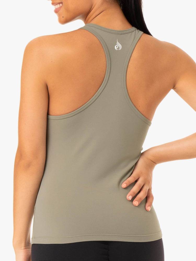 Khaki Ryderwear Women Tanks Hype Racer Back Women's Tanks | AU2949KI