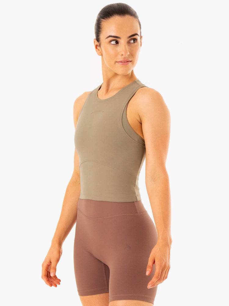 Khaki Ryderwear Women Tanks NKD Refine Women's Tanks | AU2930AP