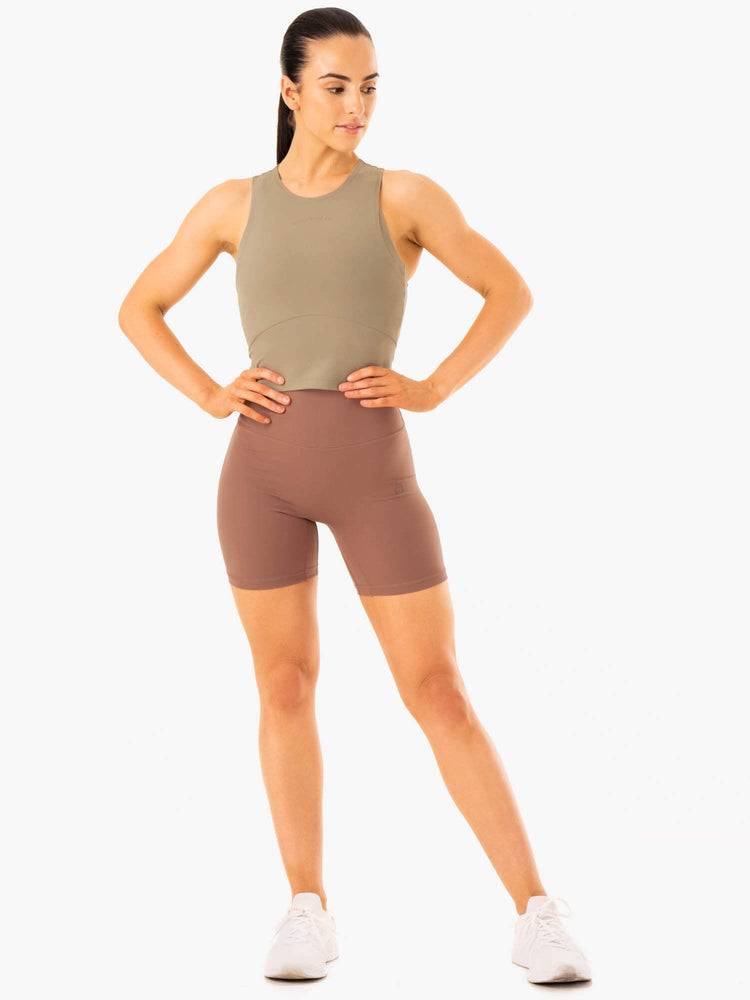 Khaki Ryderwear Women Tanks NKD Refine Women's Tanks | AU2930AP