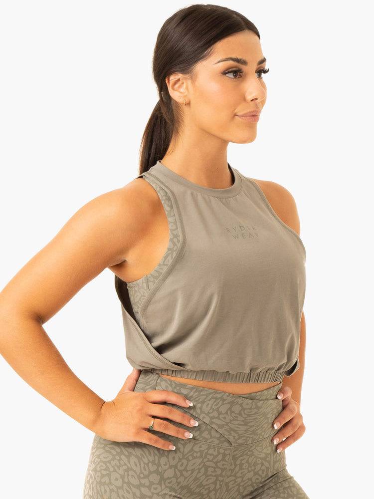 Khaki Ryderwear Women Tanks Rotation Women's Tanks | AU2904KI