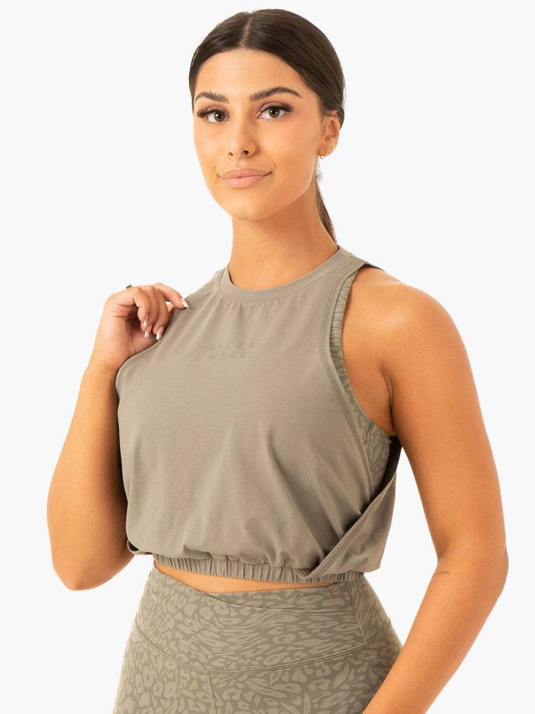 Khaki Ryderwear Women Tanks Rotation Women's Tanks | AU2904KI