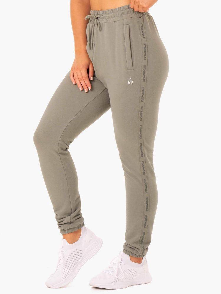 Khaki Ryderwear Women Track Pants Base High Waisted Women's Track Pants | AU3054AP