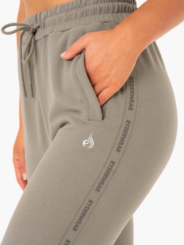 Khaki Ryderwear Women Track Pants Base High Waisted Women's Track Pants | AU3054AP