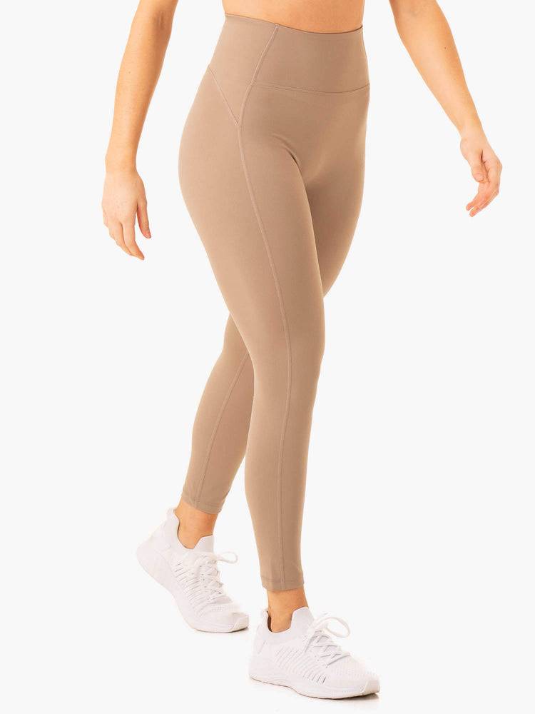 Latte Ryderwear Women Leggings NKD Frame High Waisted Women's Leggings | AU1811ZG