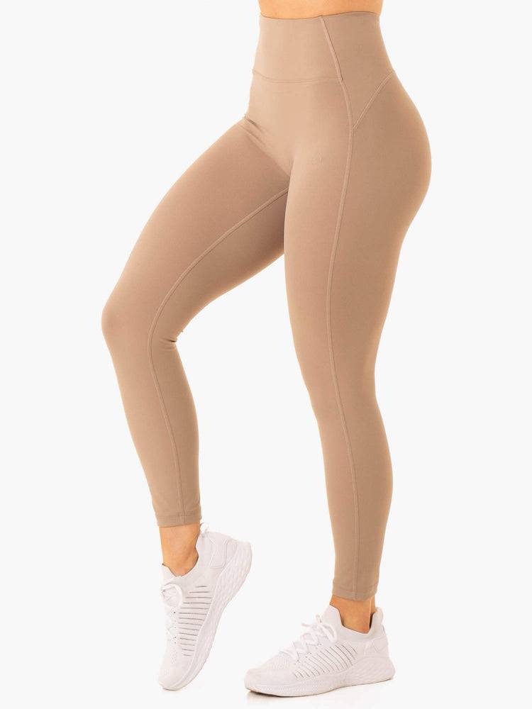 Latte Ryderwear Women Leggings NKD Frame High Waisted Women's Leggings | AU1811ZG