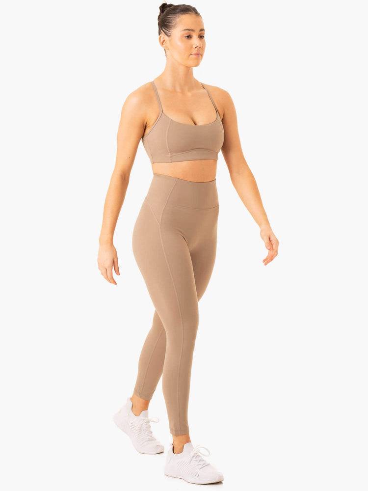 Latte Ryderwear Women Leggings NKD Frame High Waisted Women's Leggings | AU1811ZG