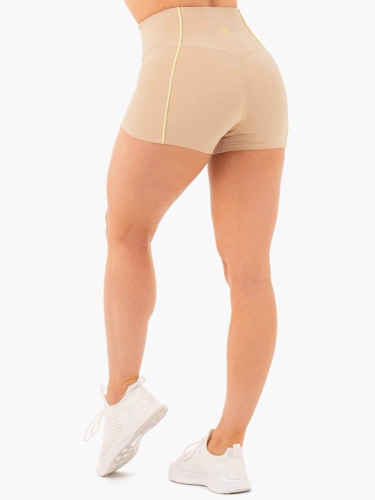 Latte Ryderwear Women Shorts Glow High Waisted Women's Shorts | AU1936GL