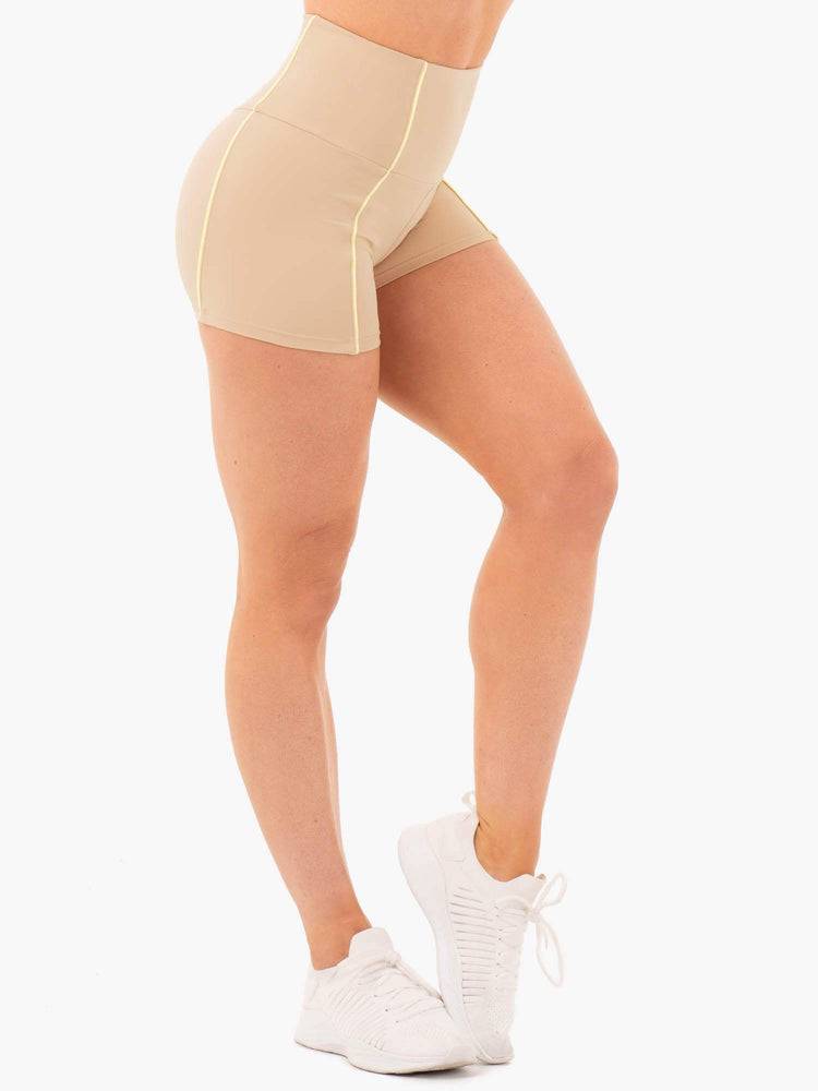 Latte Ryderwear Women Shorts Glow High Waisted Women's Shorts | AU1936GL