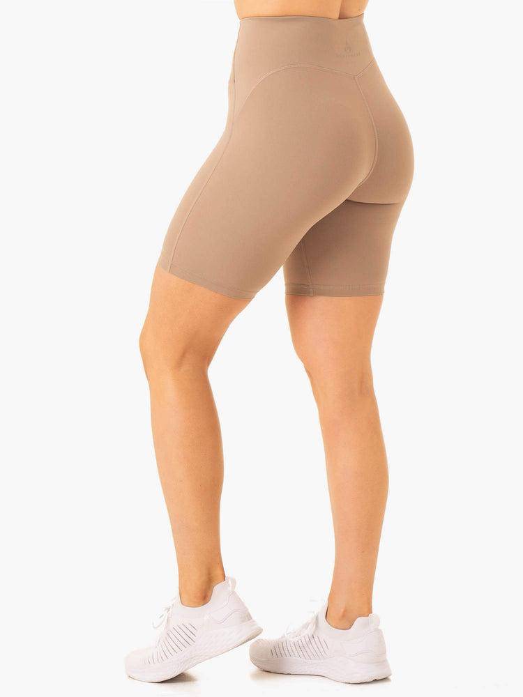 Latte Ryderwear Women Shorts NKD Frame High Waisted Bike Women's Shorts | AU2081RW