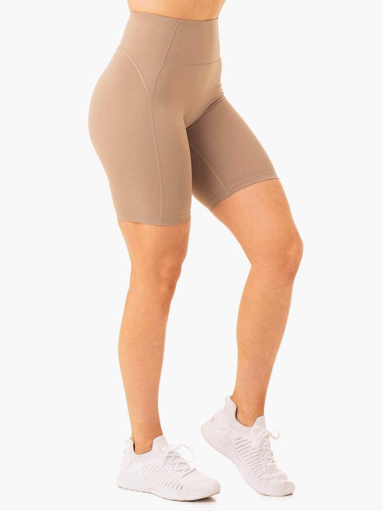 Latte Ryderwear Women Shorts NKD Frame High Waisted Bike Women's Shorts | AU2081RW