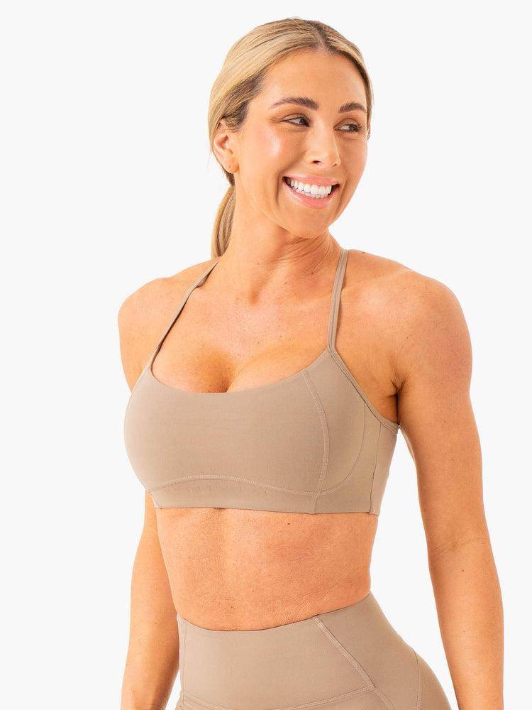 Latte Ryderwear Women Sports Bra NKD Frame Women's Sports Bra | AU2302JJ