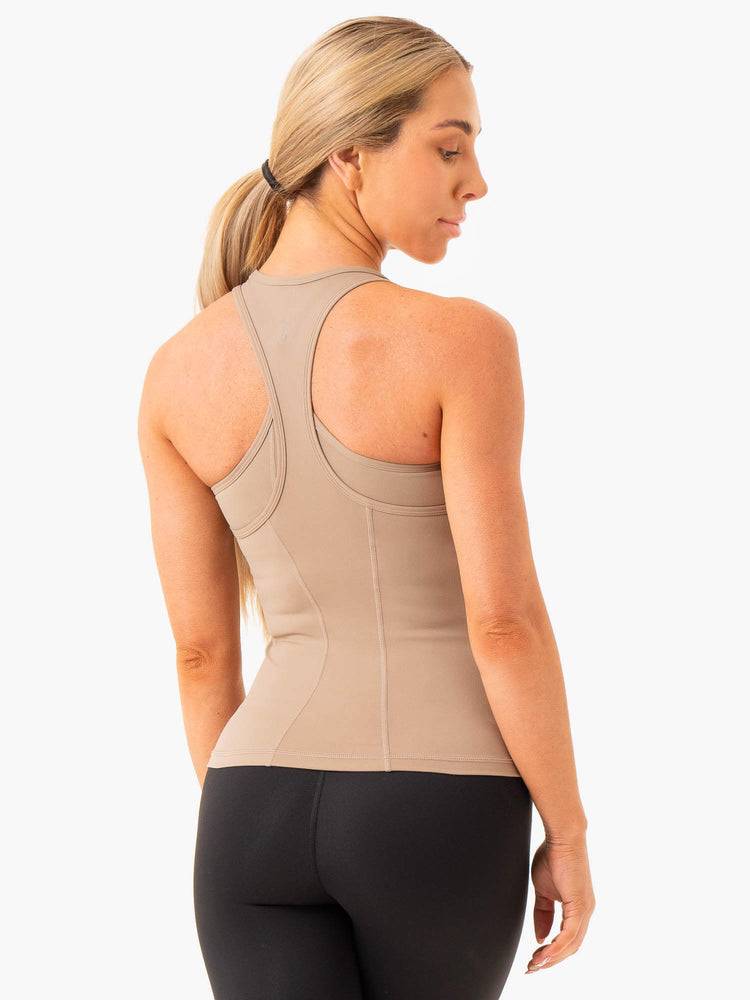 Latte Ryderwear Women Tanks NKD Frame Women's Tanks | AU2871NB