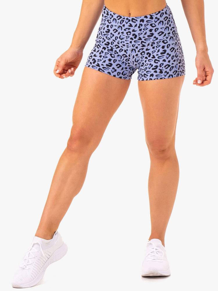 Lavender Leopard Ryderwear Women Shorts Adapt High Waisted Scrunch Women's Shorts | AU1941ZG