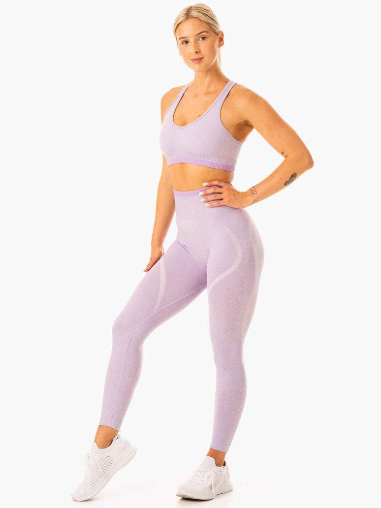 Lavender Marl Ryderwear Women Leggings Excel Seamless High Waisted Women's Leggings | AU1821RW