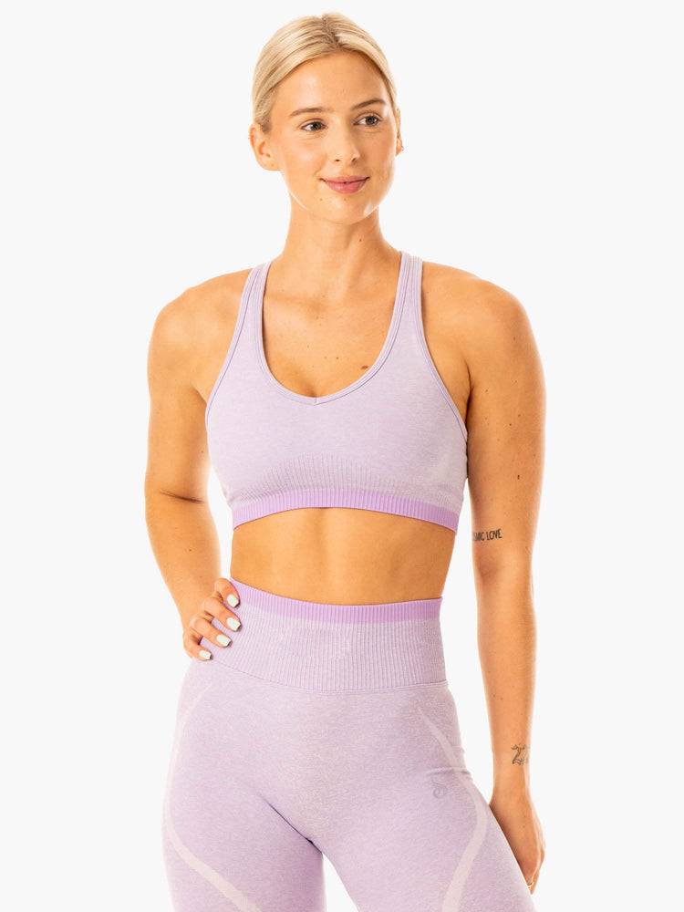 Lavender Marl Ryderwear Women Sports Bra Excel Seamless Women's Sports Bra | AU2262EX