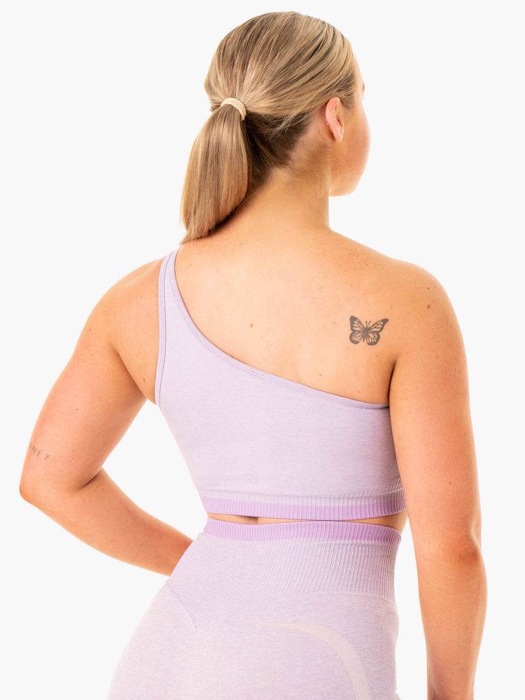 Lavender Marl Ryderwear Women Sports Bra Excel Seamless One Shoulder Women's Sports Bra | AU2324WY