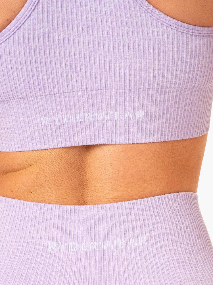 Lavender Marl Ryderwear Women Sports Bra Rib Seamless Women's Sports Bra | AU2400RW