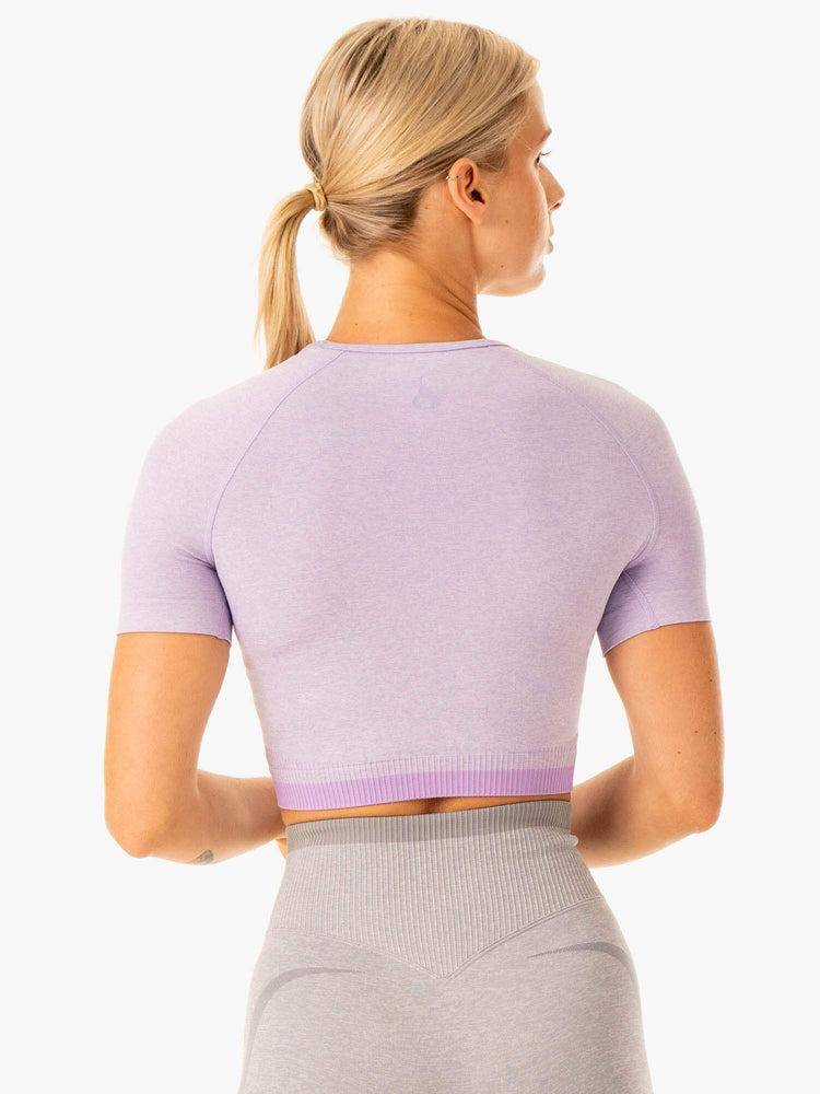 Lavender Marl Ryderwear Women T Shirts Excel Seamless Women's T Shirts | AU2754MA