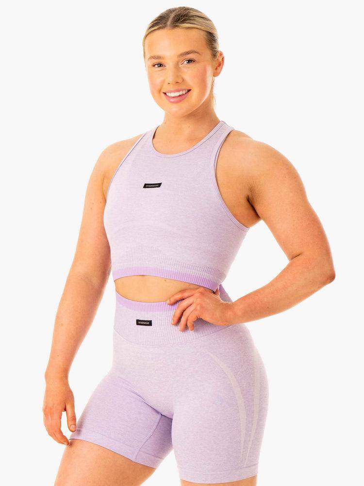 Lavender Marl Ryderwear Women Tanks Excel Seamless Women's Tanks | AU2874CE