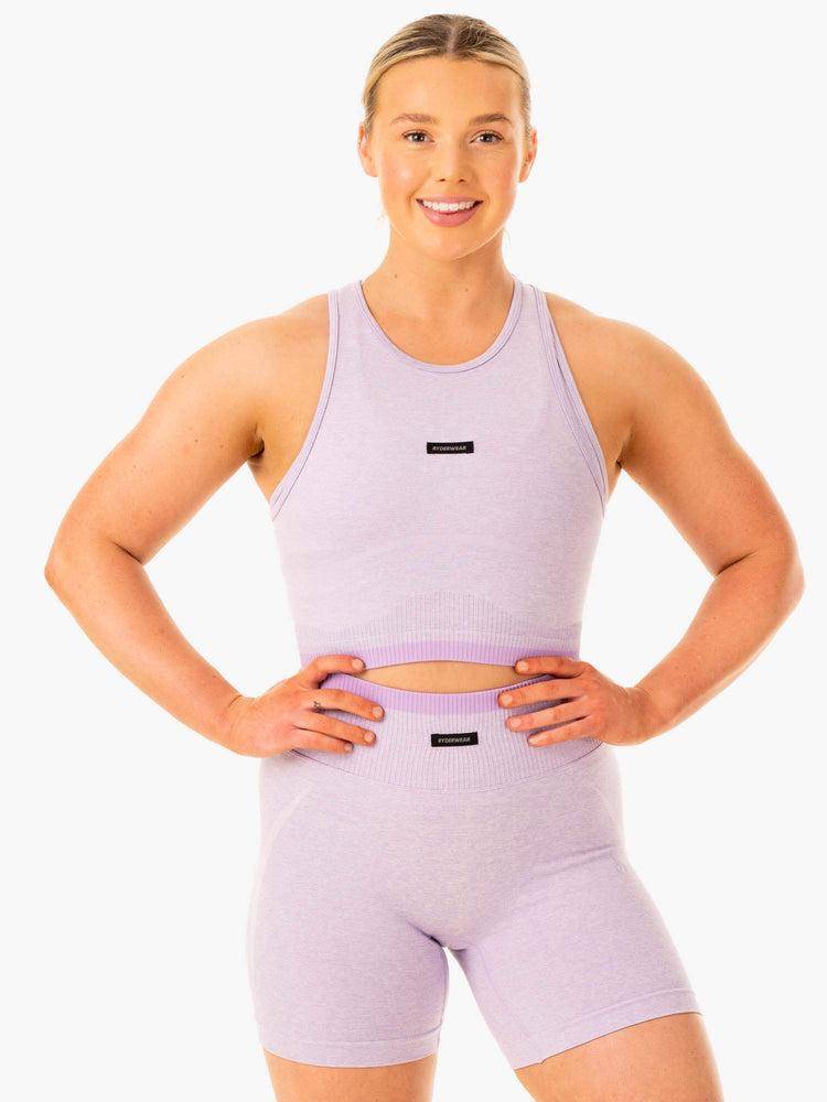 Lavender Marl Ryderwear Women Tanks Excel Seamless Women's Tanks | AU2874CE