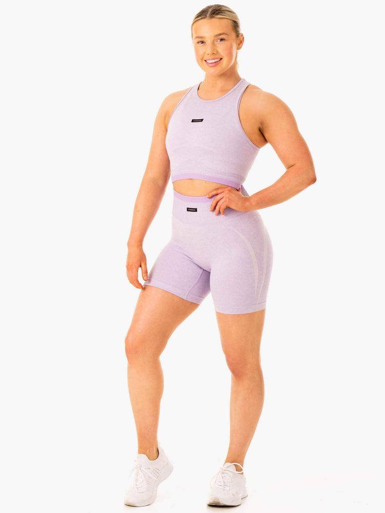 Lavender Marl Ryderwear Women Tanks Excel Seamless Women's Tanks | AU2874CE