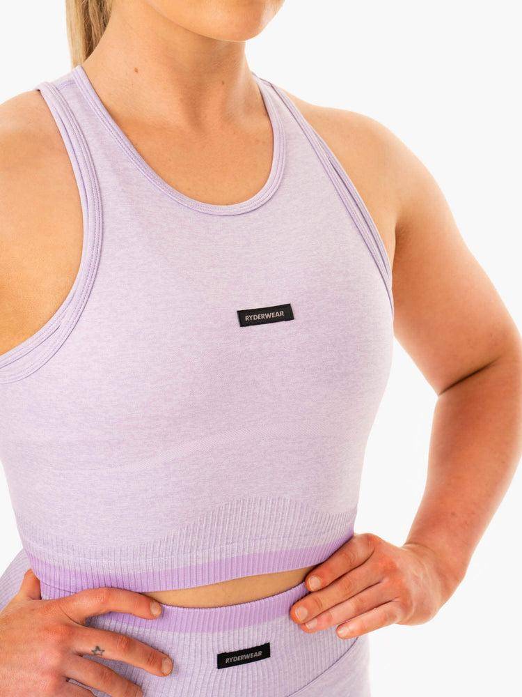 Lavender Marl Ryderwear Women Tanks Excel Seamless Women\'s Tanks | AU2874CE