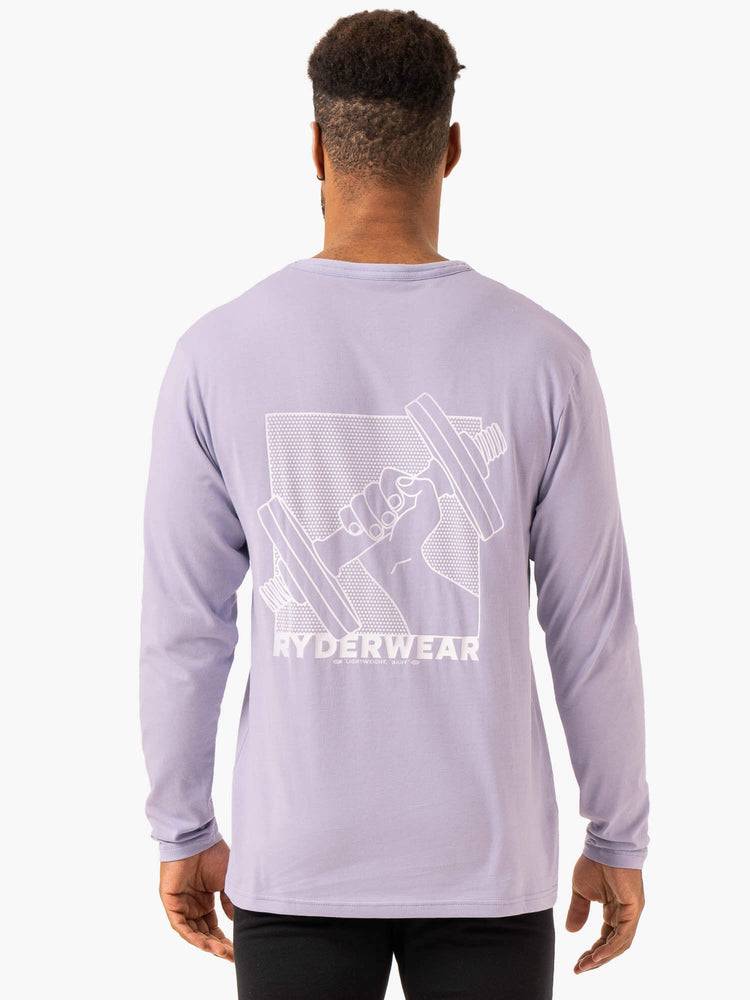 Lavender Ryderwear Men T Shirts Lift Long Sleeve Men's T Shirts | AU1254OR