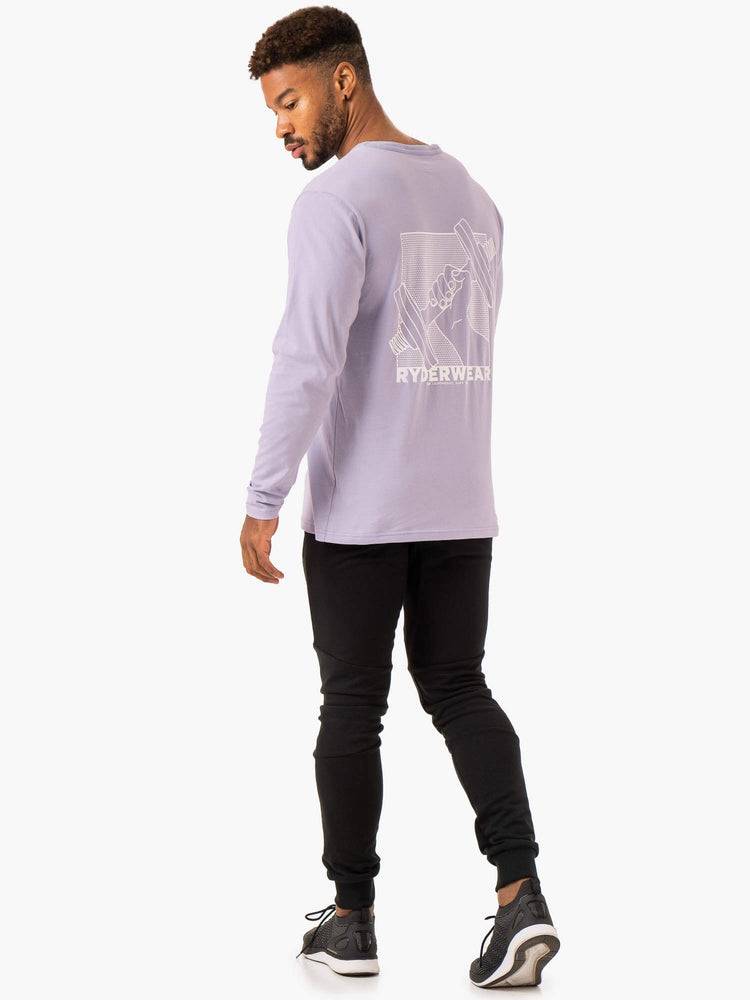 Lavender Ryderwear Men T Shirts Lift Long Sleeve Men's T Shirts | AU1254OR