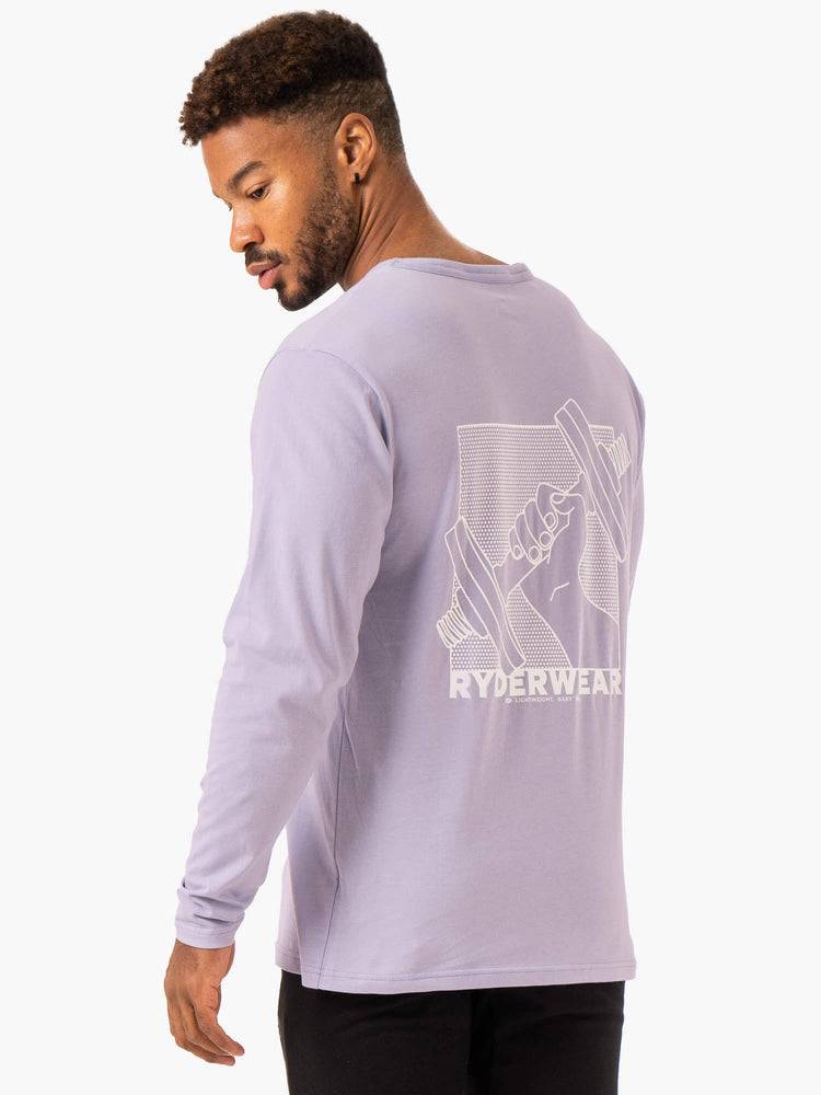 Lavender Ryderwear Men T Shirts Lift Long Sleeve Men\'s T Shirts | AU1254OR