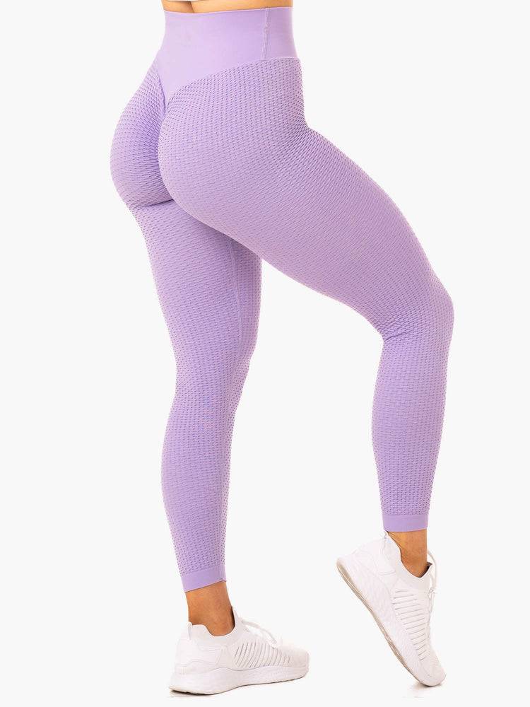 Lavender Ryderwear Women Leggings Honeycomb Scrunch Seamless Women's Leggings | AU1805FM