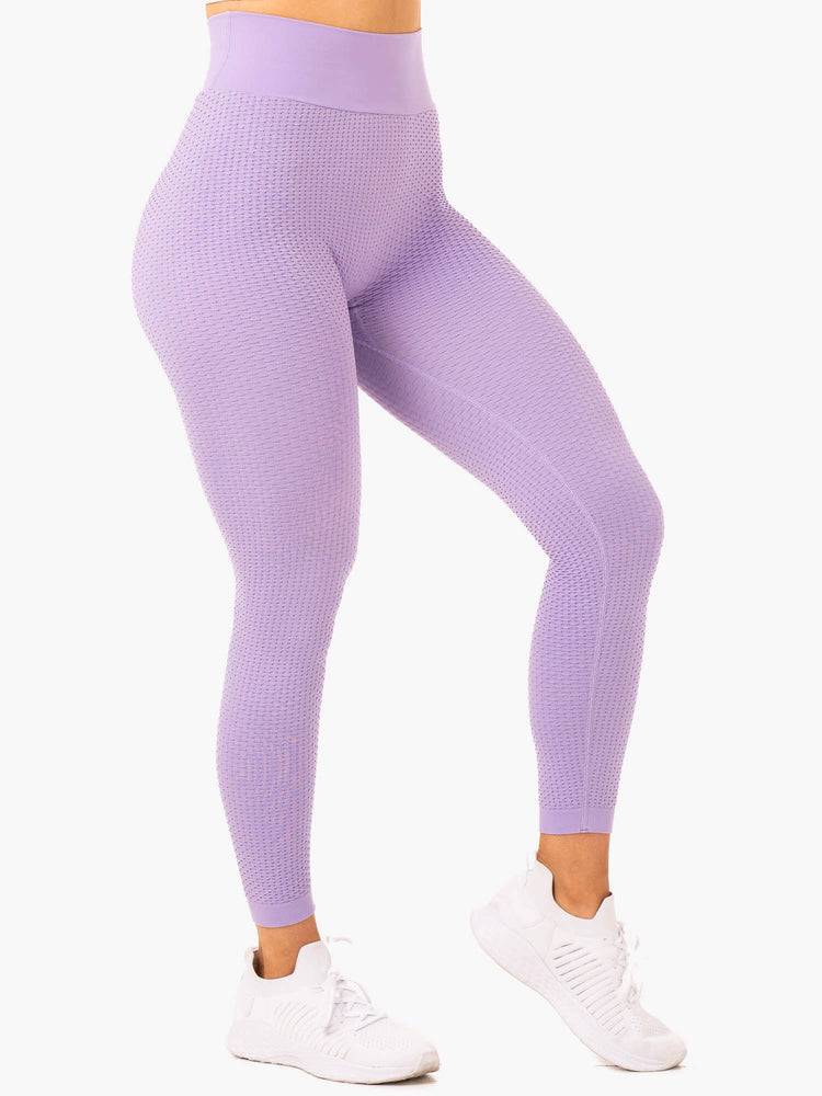 Lavender Ryderwear Women Leggings Honeycomb Scrunch Seamless Women's Leggings | AU1805FM