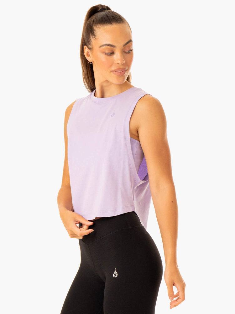 Lavender Ryderwear Women Tanks Flow Scoop Women's Tanks | AU2860PQ