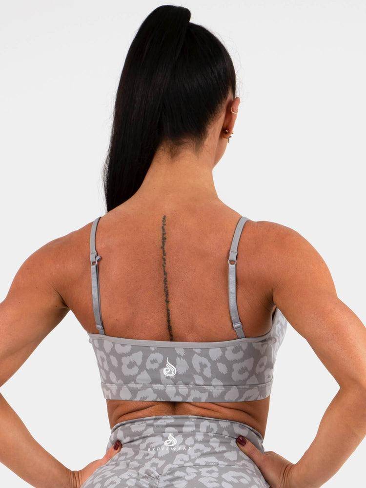 Leopard Grey Ryderwear Women Sports Bra Animal Women's Sports Bra | AU2561NB