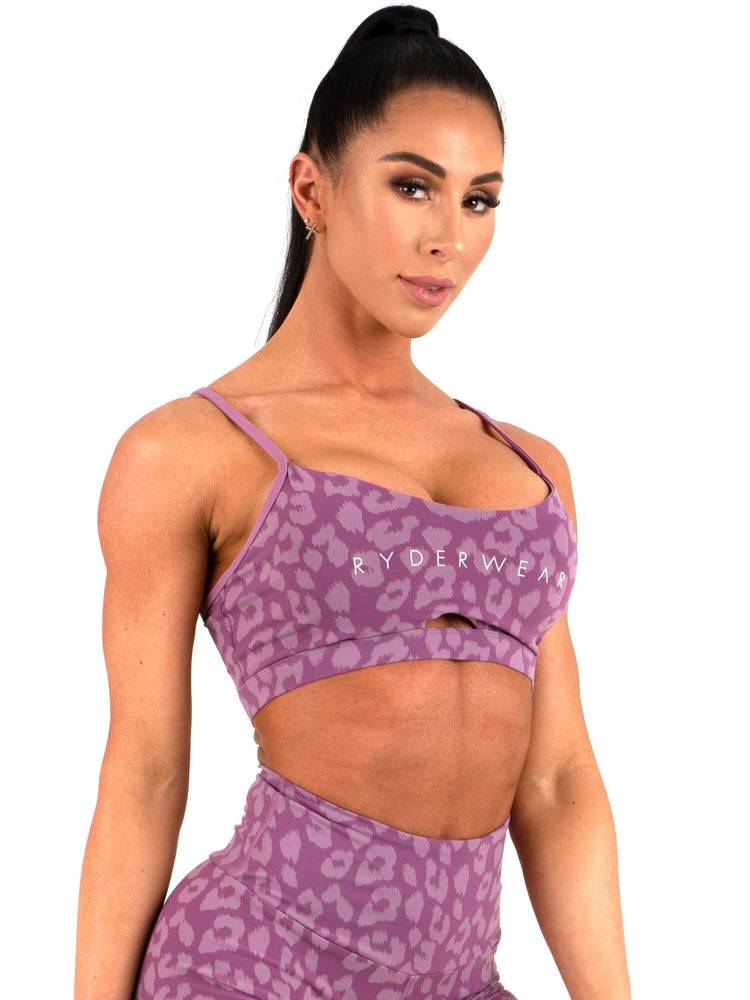 Leopard Purple Ryderwear Women Sports Bra Animal Women's Sports Bra | AU2560MA