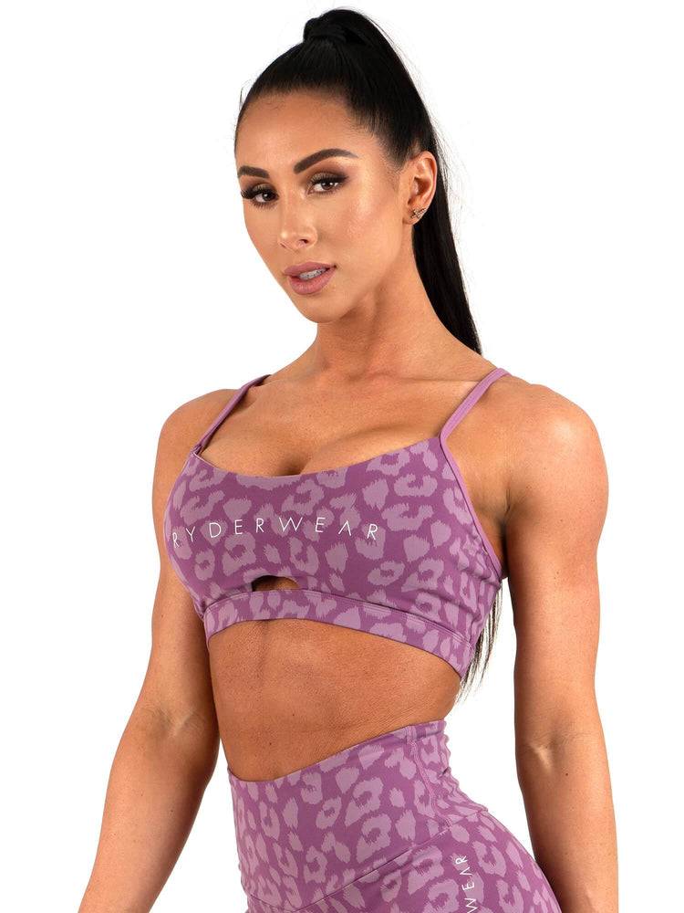 Leopard Purple Ryderwear Women Sports Bra Animal Women's Sports Bra | AU2560MA