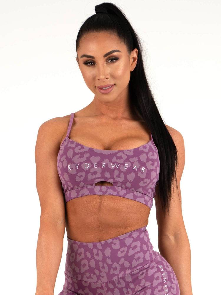 Leopard Purple Ryderwear Women Sports Bra Animal Women\'s Sports Bra | AU2560MA